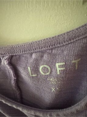 LOFT Purple Crewneck Short Sleeve Tee